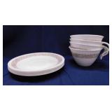 4 Corelle Woodland Brown teacups & saucers -
