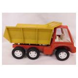1969 Hubley tandem axle metal dump truck, 8" long