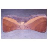 Amazing hand carved tree log eagle, 13" wide -