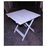 Wooden folding patio deck side table, 18" x 17.5"