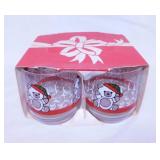 Set of 4 new Libbey Christmas bear glasses,