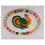 Mid Century enamelware turkey platter, 17.5"