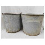 5 metal water buckets