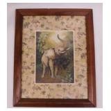 Framed good luck elephant print, 11.5" x 10" -