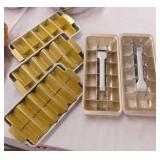 5 vintage metal ice cube freezer trays