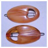 Pair of vintage bakelite barrettes