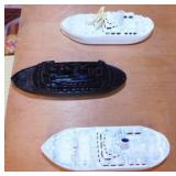 3 Renwal toy boats: 2 Freighters - 1 ocean liner