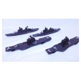 2 Tootsietoy diecast military toy battleships -