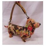 Fuzzy Nation Warm Paisley Dachshund dog purse,