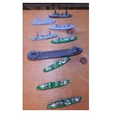9 lead military toy battleships