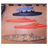 2 Tootsietoy diecast military battleships -
