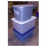 3 storage totes w/ lids
