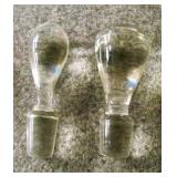 2 vintage glass bottle stoppers