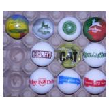 11 vintage shooter marbles: John Deere - Ford -