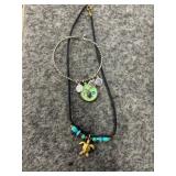 Turquoise & gold colored turtle necklace - turtle