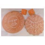 2 new terra cotta wall plaques, 10"