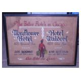 1925 Black Americana Chicago Illinois hotel sign,