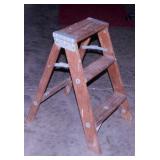 Vintage 2-step wooden step ladder, 20" tall