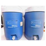 2 Rubbermaid Gott beverage water coolers, 17" tall