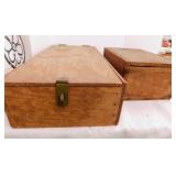 2 primitive wooden boxes: 8.5" x 18" x 4" w/