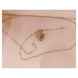 14K gold chain necklace, 17.5", no clasp -