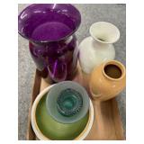 Vases, tallest is 8" - Hemingray insulator
