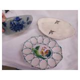 Italy rooster hand painted deviled egg platter,