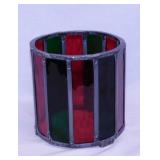 Stained glass candle surround - Fossil vintage