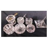 Salt cellars & spoons: 7 glass & crystal dips -