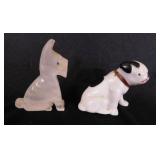 Stone carved Scottish Terrier, 2.75", crack on