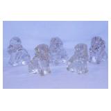 5 vintage glass dog candy containers
