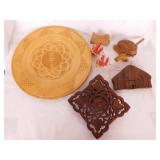 Wooden decorative items: Ken Parsons chip carved