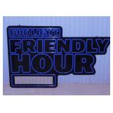 Bud Light beer Friendly Hour lighted bar sign,