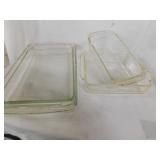 4 clear glass Pyrex baking dishes: 13" x 9" - 13"