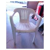 9 white plastic outdoor chairs