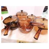 Set of 8 Vision Ware glass pans
