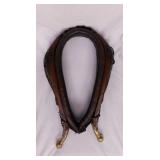 Antique leather horse collar w/ wood hames -