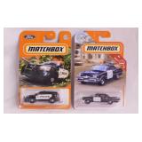 6 Matchbox 1:64 scale diecast police cars on card