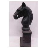 Antique cast iron horse head hitching post top