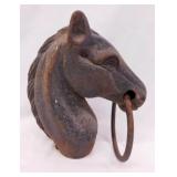 Cast iron horse head hitching post