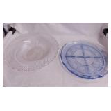 Vintage Anchor Hocking Avalon blue glass divided