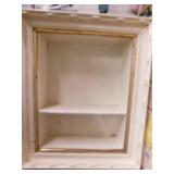 Wood painted wall shadow shelf, 20" x 8" x 24"