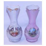 2 souvenir ceramic vases, 6.5"