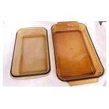Fire-King amber glass 3 qt. baking dish -