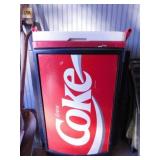 Coca Cola cooler in advertising stand, 27x17x36
