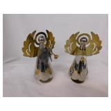 Pair of musical rotating angels, plays Silent