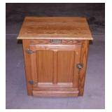 Solid oak White Clad ice box night stand