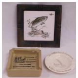 4 ashtrays, largest is 8" x 8"