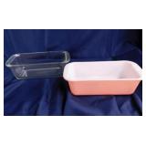 1952 Pyrex Flamingo Pink loaf dish #213 -