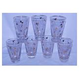 7 Libbey Glass Royal Fern barware tumblers, 4.5"